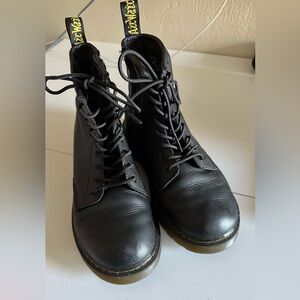 Black Leather Lace-Up Boots